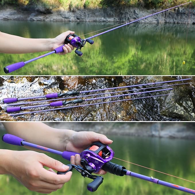 Sougayilang VoidFlare Performance Spinning & Casting Fishing Rod, Lightweight IM6 Graphite with Hook Keeper, EVA Grip