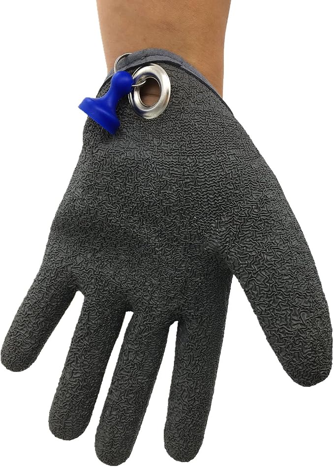Inf-way Fishing Glove with Magnet Release, Fisherman Professional Catch Fish Gloves Cut&Puncture Resistant with Magnetic Hooks Hunting Glove
