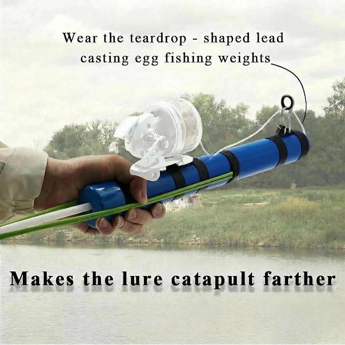 SUFFUSE Fishing Rod, Portable Catapult Lure Fishing Tools, Saltwater and Freshwater Great Gear for Traveling