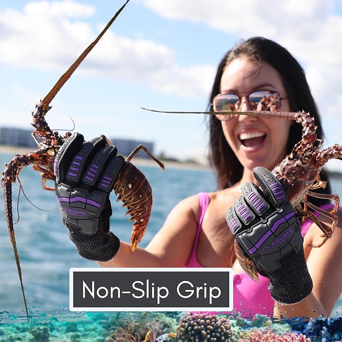 Premium Protection Pair of Dive Gloves for Hunting Lionfish, Lobster, Crab, Spearfishing, Working Underwater - Cut and Puncture Resistant