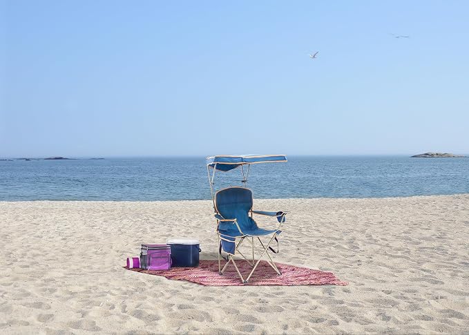Quik Shade Max Shade High and Wide Folding Camp Tilt UV Sun Protection Canopy Chair