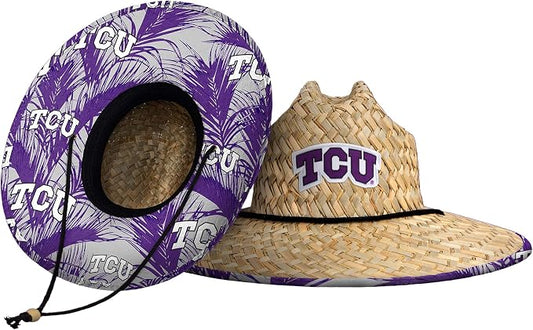FOCO Men's NCAA College Team Logo Floral Straw Sun Hat