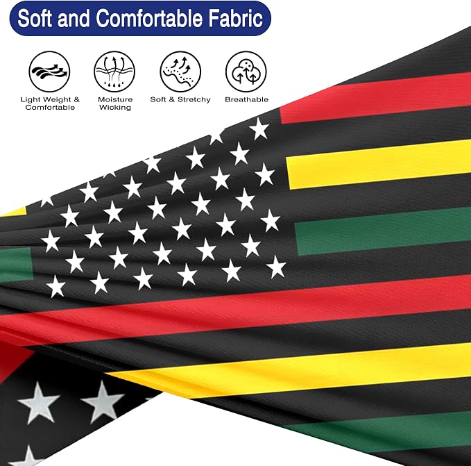 Flag Headbands for Men Women, Moisture Wicking Sweatband Breathable Sports Headwrap, Non-Slip Stretchy Fitness Hair Band