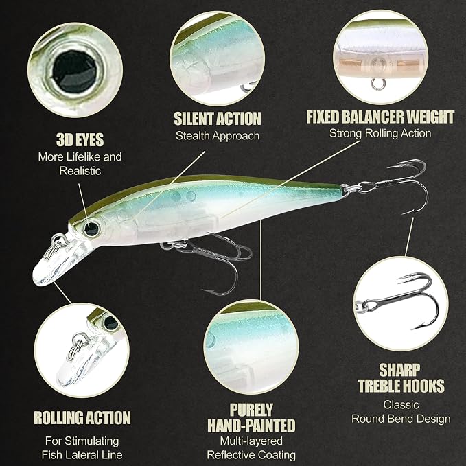 LUCKY CRAFT Pointer 78SP Fishing Lures, 3” Jerkbait Freshwater Bass & Trout Lures, Suspending 4ft–5ft Depth, Jerkbait with Walk-the-Dog Action, Precision Bass Fishing Gear and Accessories