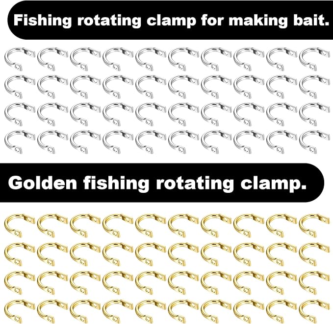 120 Pcs Fishing Clevis Spinner Blade for Lure Making Spinnerbait Parts Accessory Spinner Clevis Easy Spin Fishing Spinners Clevises U-Shaped Brass Links Freshwater Saltwater