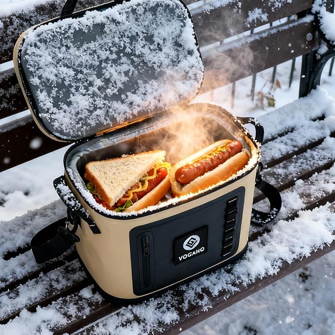 Vogano 40 Can Soft Cooler Bag - Insulated Leak-Proof Large Cooler Bag with Roll-Top Waterproof Seal | Portable Ice Chest for Camping, Beach, Travel, Picnics | 24HR Cold Retention