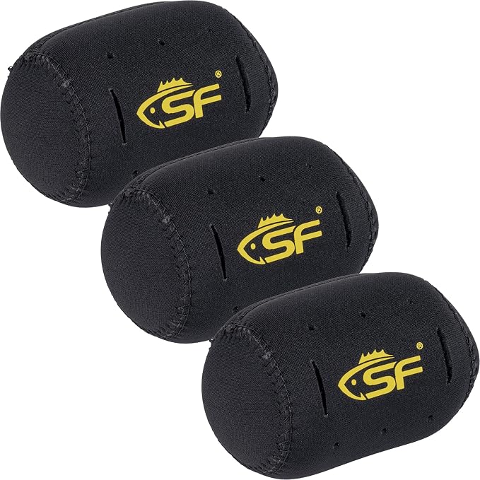 SF Neoprene Conventional Reel Covers Round Reel Case Protective Cover Shield Pouch, XXS/XS/S/M/L/XL/XXL Size, Black