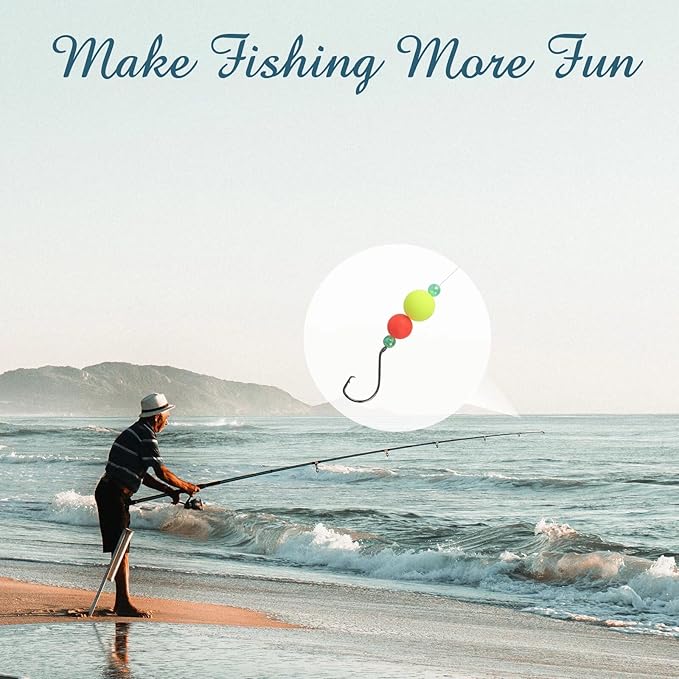 Dovesun 220/104/80/60/54/52/42pcs Pompano Rig Floats for Surf Fishing Foam Bobbers for Fishing Fly Fishing Bobbers Floats Bright Color Kit/Round/Cylindrical/Heart/Bullet/Pill/Spin Shape