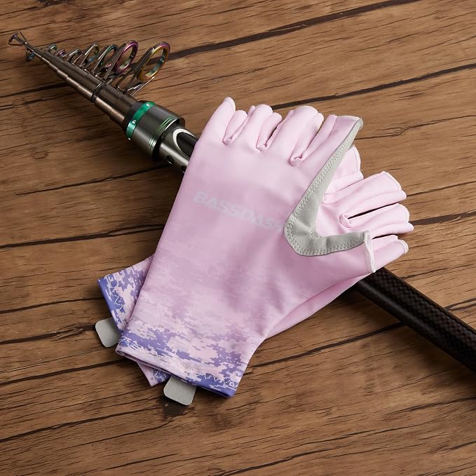 Bassdash ALTIMATE UPF 50+ Women’s Fishing Gloves UV Sun Protection Fingerless Gloves for Kayaking Paddling Hiking Cycling Driving Shooting Training