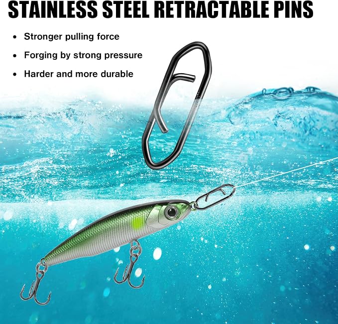 Speed Clips for Fishing Lures, Fishing Speed Clips, Fishing Snaps Saltwater, Freshwater Stainless Steel, Fishing Quick Clips, Fishing Clips Quick Change