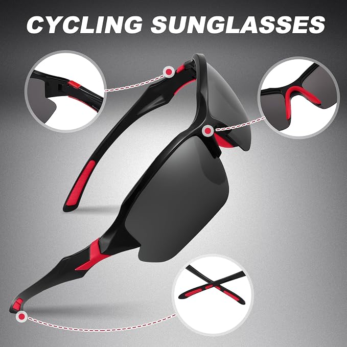 4 PACK Polarized Sport Sunglasses for Women Men UV Protection,Running Cycling Fishing Sunglasses Outdoor
