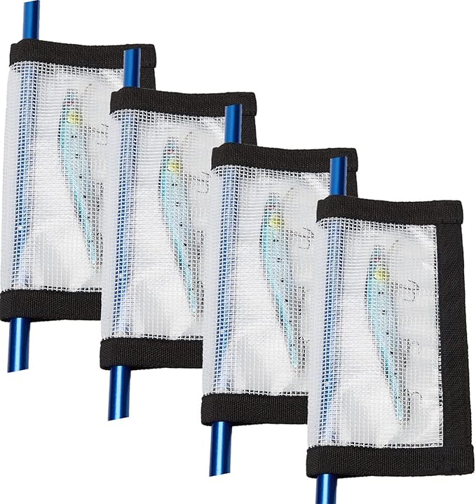 Fishing Lure Wraps 4-10 Pack Durable Clear PVC Lure Wrap for Fishing Rod Saltwater Hook Covers Fabric Lure Protector