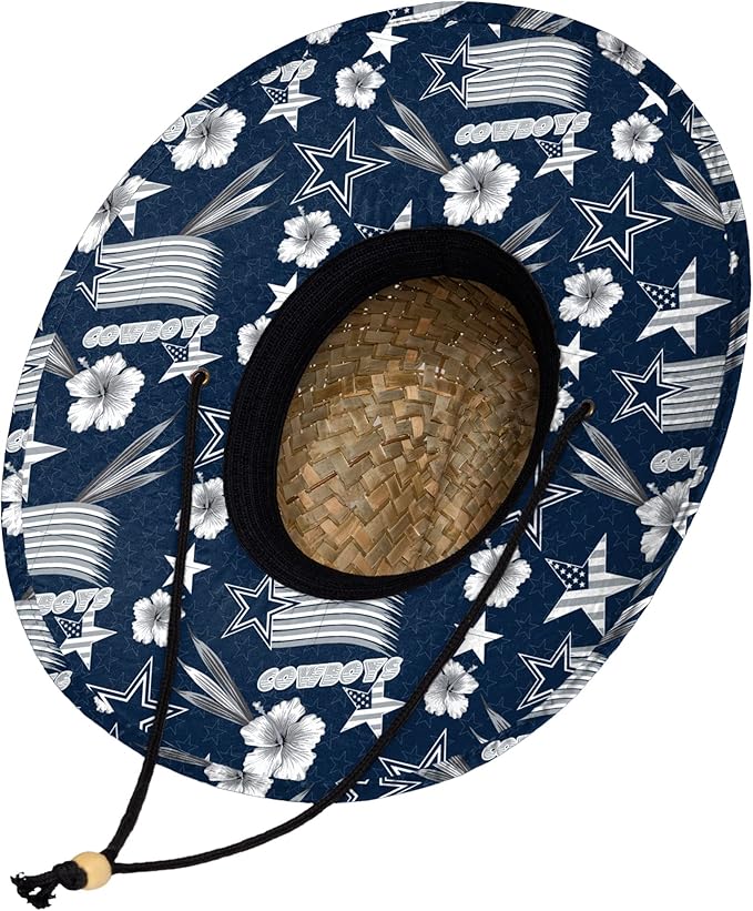 FOCO Men's NCAA College Team Logo Floral Straw Sun Hat
