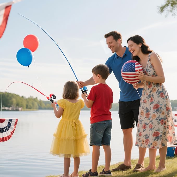 Kids Fishing Pole, Portable Telescopic Kids Fishing Poles for Boys Girls Youth, Fishing Rod and Reel Combo