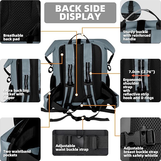 MORXPLOR Dry Bag Waterproof,5L/10L/20L/30L/40L/55L Roll Top Dry Bag Backpack with WaterProof Phone Case for Swim,Kayak