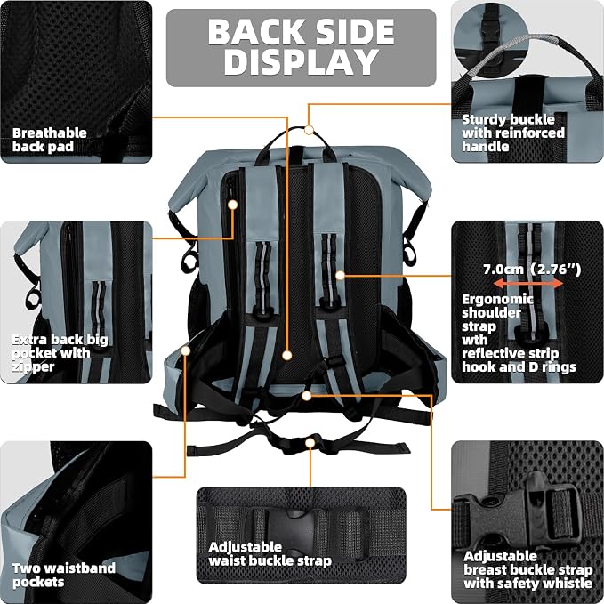 MORXPLOR Dry Bag Waterproof,5L/10L/20L/30L/40L/55L Roll Top Dry Bag Backpack with WaterProof Phone Case for Swim,Kayak
