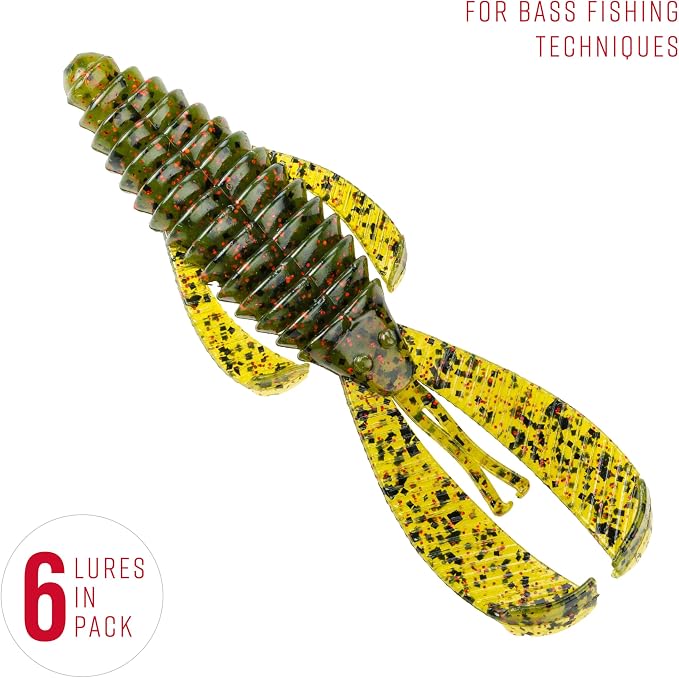 Strike King Rage Bug Fishing Lure, Soft Plastic Grub, Unique Design, Subtle Action