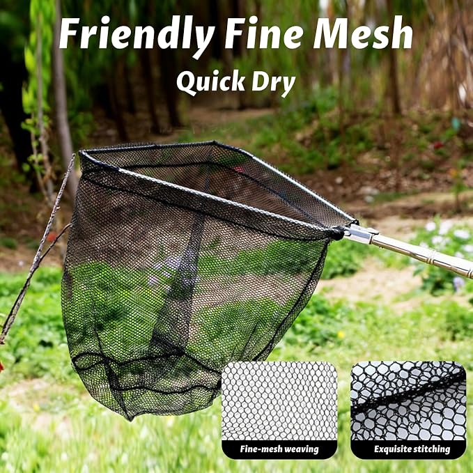 Fishing Net with Handle Fish Net,Extendable Fishing Gear Aquarium Fish Net for Fish Tank