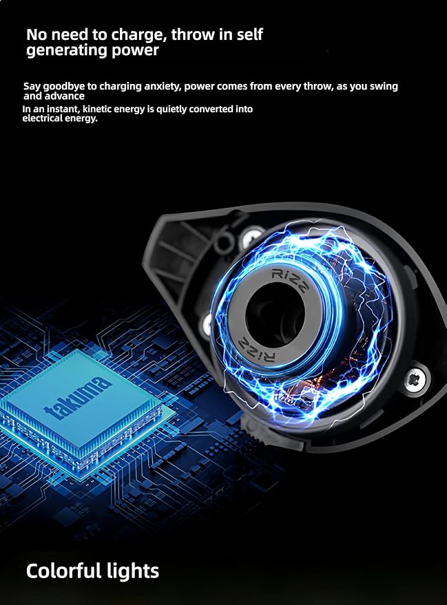 Electronic Brake baitcasting Reel Takuma P1DC Electronic Intelligent Brake Baitcasting, Self-Powered with Gear Infinite Sensing Adjustment, Digital Control smart Lure Fishing Lure Reel
