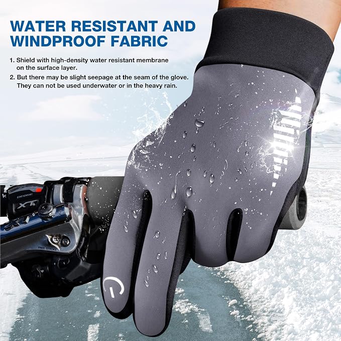 SIMARI Winter Gloves for Women Men - Cold Weather Thermal Touch Screen Ski Snow Glove Liners, Non-Slip Palm & Warm Fleece Lined, for Running Cycling Driving Hiking Walking Sports Outdoor Texting Work