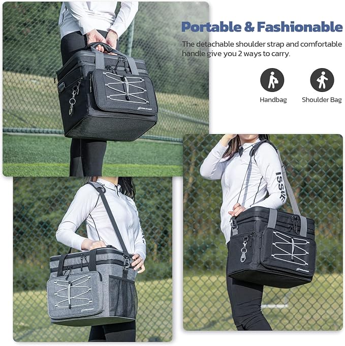 Maelstrom Portable Collapsible Soft Cooler Bag – 24/30/60 Cans Double-Deck Leakproof Ice Chest for Beach, Camping & Grocery