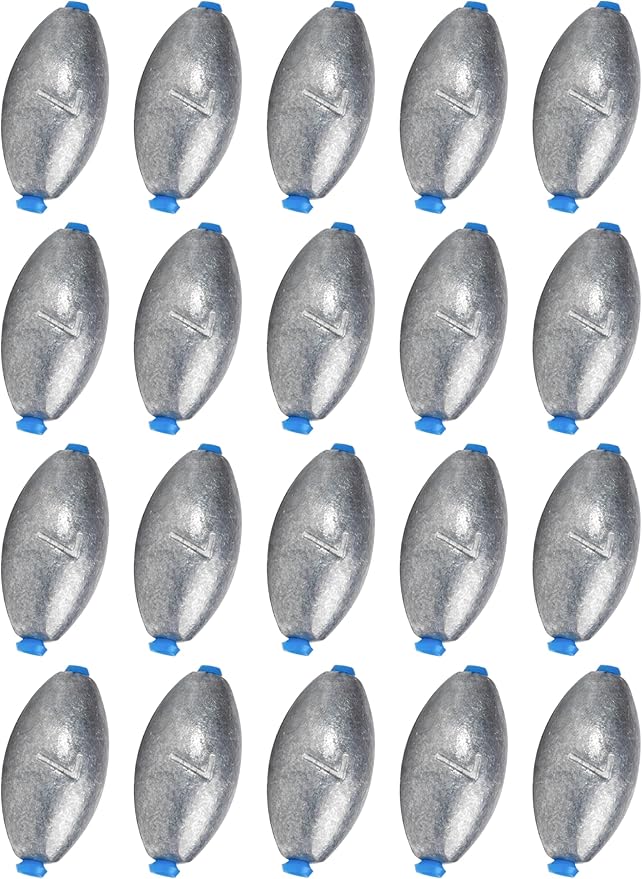 BLUEWING Egg Sinkers Fishing Weights Oval Shaped Fishing Sinkers Lead Fishing Sinker for Saltwater Fishing，1/8 oz to 7 oz
