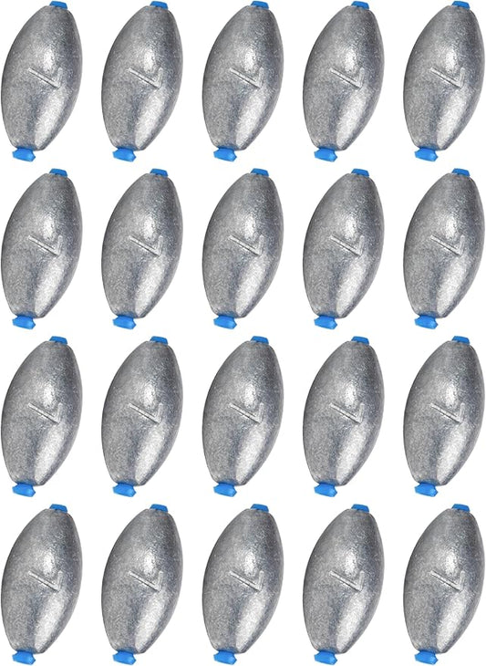 BLUEWING Egg Sinkers Fishing Weights Oval Shaped Fishing Sinkers Lead Fishing Sinker for Saltwater Fishing，1/8 oz to 7 oz