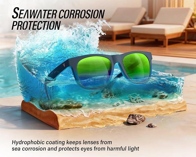 Polarized Sunglasses for Men & Women, Lightweight Driving Sunglasses for Fishing, Golf, Sports, UV400 Protection