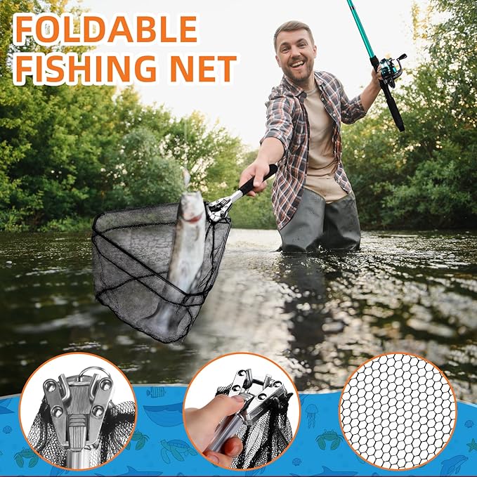 MiniInflat Telescopic Fishing Rod and Reel Combo, 6.89ft 2pcs Collapsible Rod with Plier Lip Gripper Lures Carrier Bag Pre-Loaded Spinning Reel Saltwater Freshwater Fishing Pole Kit