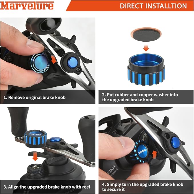 Tension Mechanical Brake Knob, Zero Adjuster Cap, Compatible for Shimano Curado MGL, SLX DC, SLX DC XT Baitcasting Reels