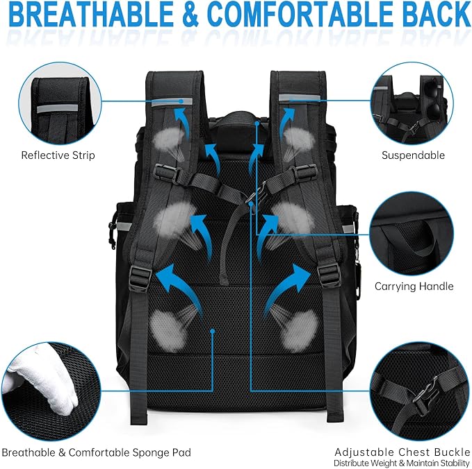 Backpack Coolers Insulated Leak Proof, 45 Cans Beach Cooler Backpack, Large Capacity Ice Chest Backpack, Waterproof Soft Cooler Bag Lunch Backpack for Men Women Camping Hiking