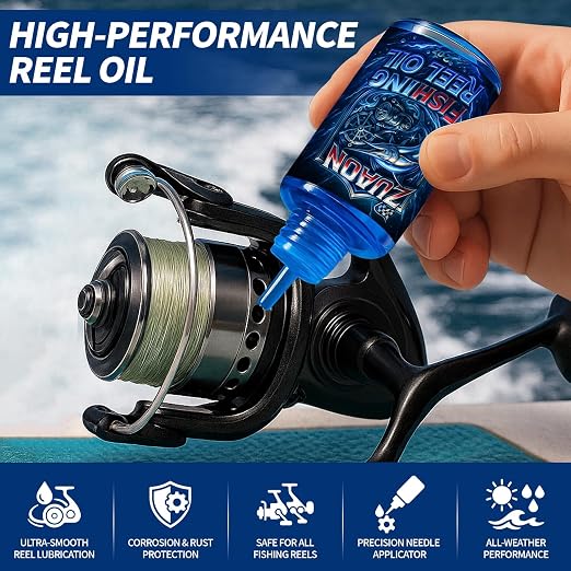 2oz Fishing Reel Oil Lubricant for Saltwater Fishing Reels, Reel Bearings, Gears, Freshwater Saltwater Reel Lubrican
