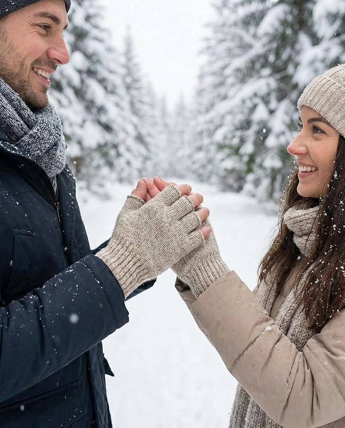 Fingerless Ragg Wool Gloves Made in the USA