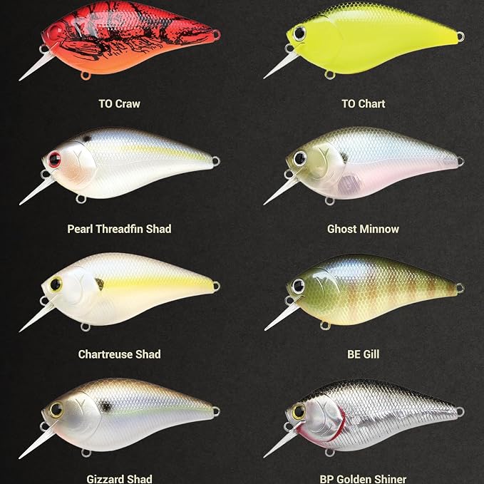 LUCKY CRAFT LC 2.5 Silent Crankbait Fishing Lures, 2-3/8” Squarebill Crankbait, Bass Lures, Floating 4ft Depth Hard Bait, Champion Freshwater Fishing Gear and Tackle Box Accessories