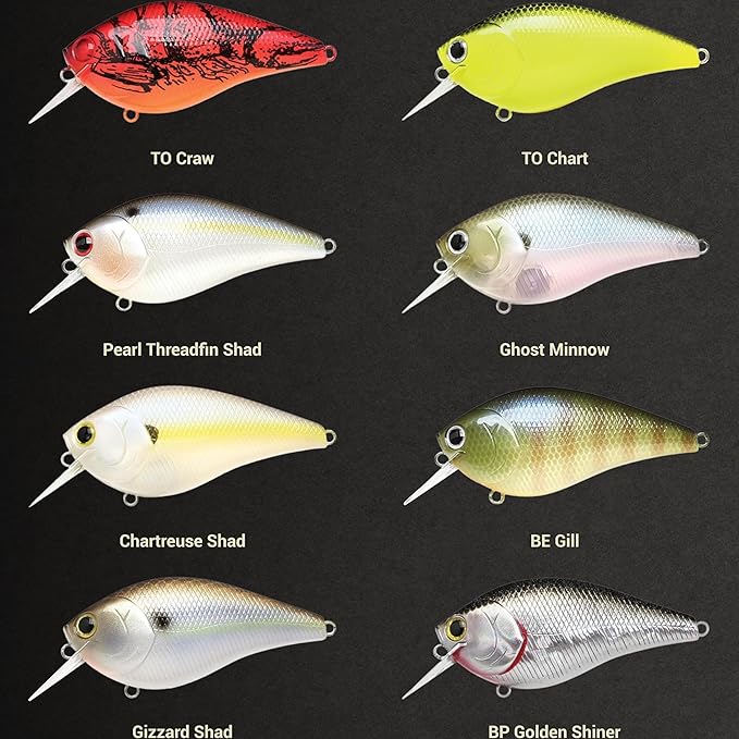 LUCKY CRAFT LC 2.5 Silent Crankbait Fishing Lures, 2-3/8” Squarebill Crankbait, Bass Lures, Floating 4ft Depth Hard Bait, Champion Freshwater Fishing Gear and Tackle Box Accessories