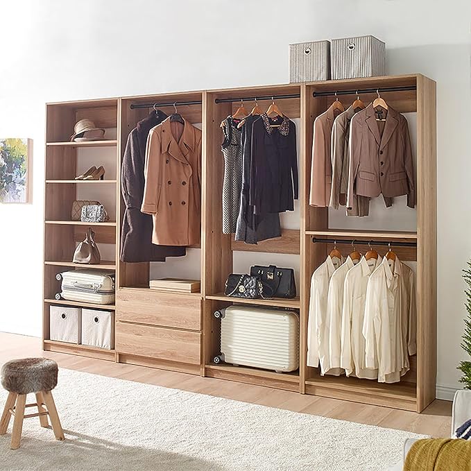 Prosper Oak Freestanding Walk in Wood Closet System