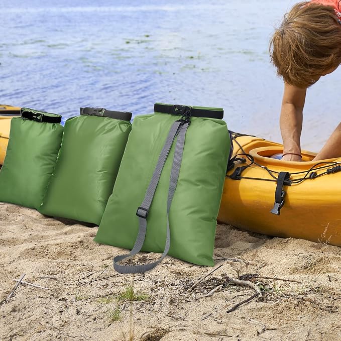 Shappy 6/12 Pcs Waterproof Dry Bags, Lightweight Outdoor Waterproof Dry Stuff Sacks 15/8/5/4/3/2 L and Long Adjustable Shoulder Strap for Kayaking Rafting Boating Hiking Camping