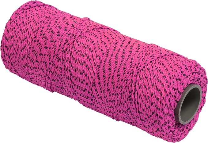 MARSHALLTOWN Masonry Line, Bonded Nylon, Pink & Black, 500 Foot, #18 Line Size, Masons and Archaeology. Assembled in USA, ML615