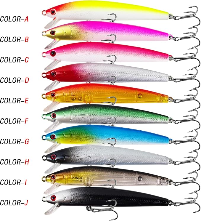 Fishing Lures Large Hard Bait Minnow VIB Lure with Treble Hook Life-Like Swimbait Fishing Bait Popper Crankbait Vibe Sinking Lure for Bass Trout Walleye Redfish