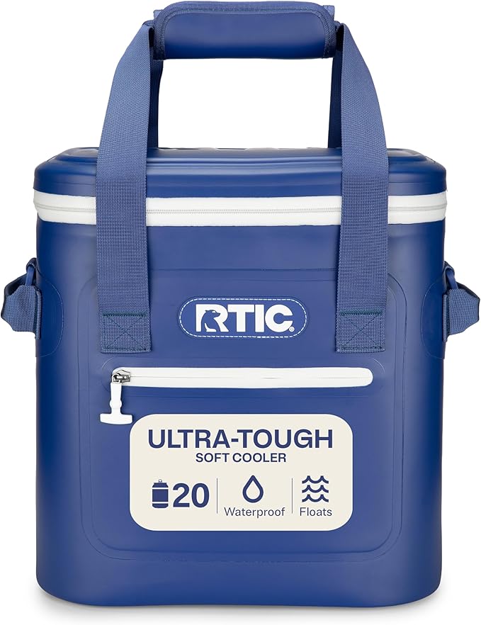 RTIC Ultra-Tough Soft Cooler 20 Can, Insulated Bag Portable Ice Chest Box for Lunch, Beach, Drink, Beverage, Travel, Camping, Picnic, Car, Trips, Floating Cooler Leak-Proof with Zipper
