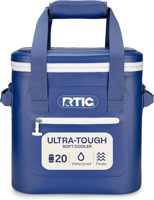 RTIC Ultra-Tough Soft Cooler 20 Can, Insulated Bag Portable Ice Chest Box for Lunch, Beach, Drink, Beverage, Travel, Camping, Picnic, Car, Trips, Floating Cooler Leak-Proof with Zipper