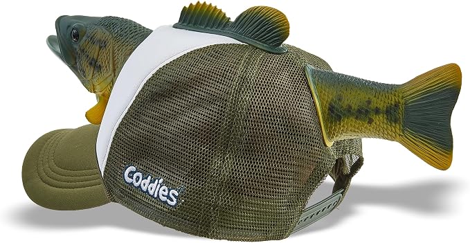 Coddies Bass Fish Hat - Hilarious Novelty Bass Fishing Hat, Perfect Gag Fishing Gift for Anglers, Dads & Fish Enthusiasts