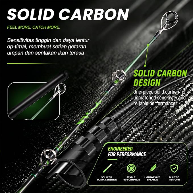 Sougayilang 7‘Catfish Rod and Reel Combo, MH 2-Piece Carbon Spinning Rod with Solid Carbon Tip & Threaded EVA Handle, Spinning Combo for Freshwater and Saltwater Catfish & Big Game Fish-5000size