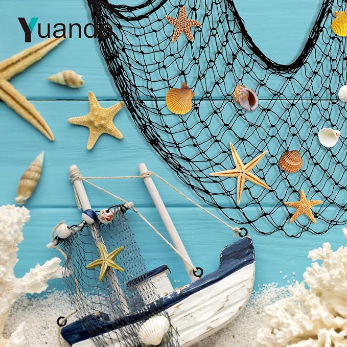 2 Pack Fish Net Decorations for Party