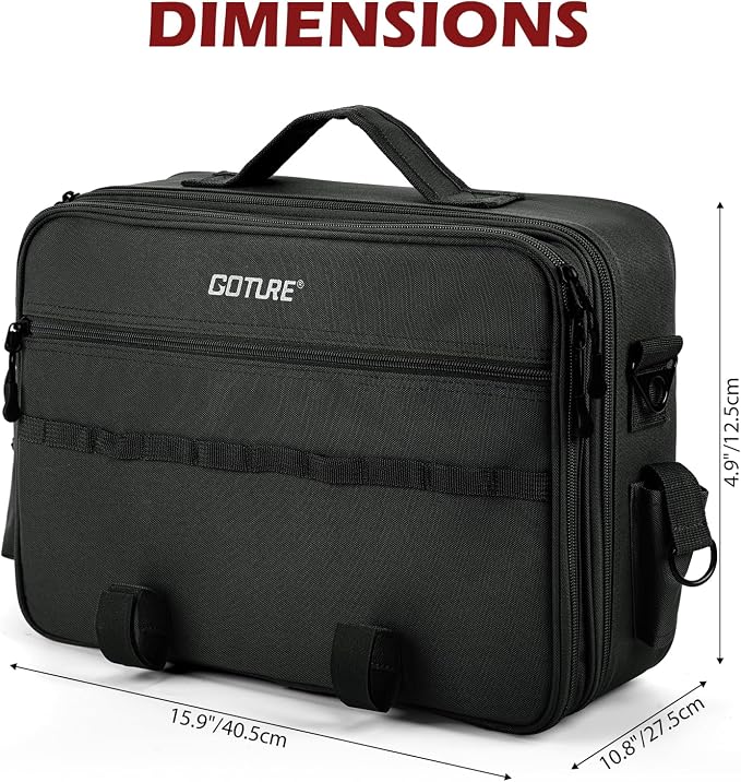 Goture Black Fishing Reel Case, Customize Storage, Shockproof Internal Divider Design, Structured Load-Bearing Design, Tough and Water-resistant, Keep Reels Protective
