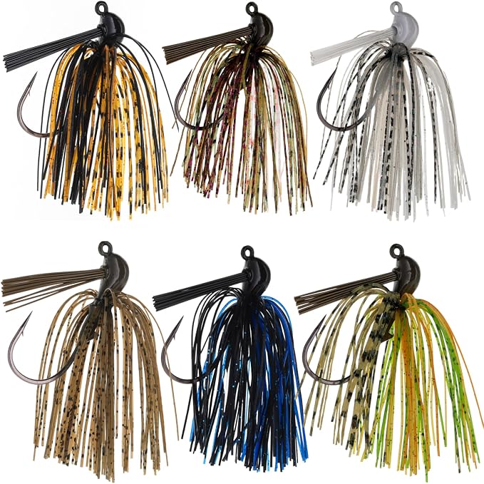 Reaction Tackle Flipping Jigs for Bass Fishing – Weedless Design Fishing Jig Head Fishing Lures - Bass, Pike, Walleye, Muskie and More (3-Pack)