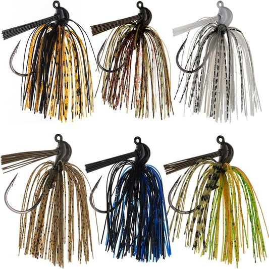 Reaction Tackle Flipping Jigs for Bass Fishing – Weedless Design Fishing Jig Head Fishing Lures - Bass, Pike, Walleye, Muskie and More (3-Pack)