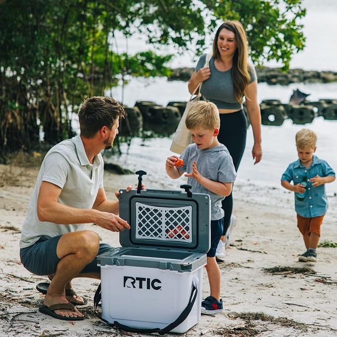 RTIC Ultra-Light Hard Cooler Insulated Portable Ice Chest Box for Drink, Beverage, Beach, Camping, Picnic, Fishing, Boat, Barbecue, 30% Lighter Than Rotomolded Coolers