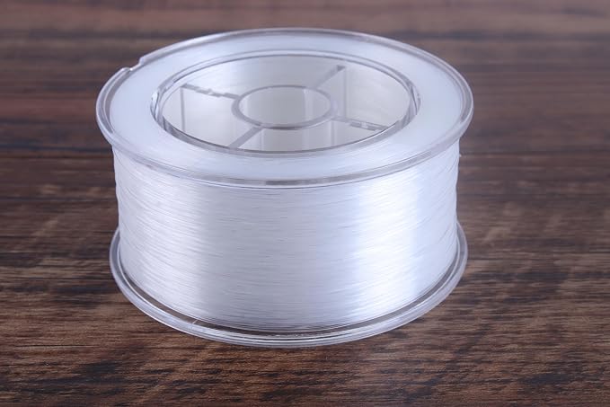 KONMAY 340 Yards 0.3mm/16 Lbs Monofilament Fishing Line Wire, Thin Clear Seed Beads Thread, Invisible Craft String for Hanging Ornaments, Crafting, Balloon Arch, Beading and Jewelry Making