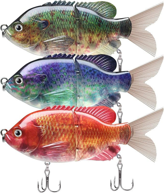 TRUSCEND Swimmax Easy Catch Fishing Lures with BKK Hooks, Wiggling, Vibrating, Rattling and Gurgling for More Bite, Heavy-Duty Dyneema Fiber Jointed Swimbaits for Bass, Trout, Walleye, Crappie, Pike